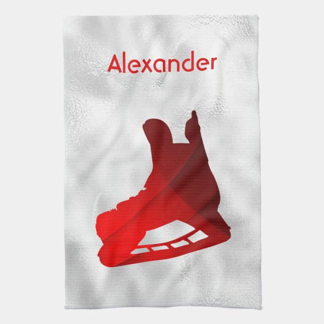 Serviette rouge de raie de hockey sur glace (Vertical)
