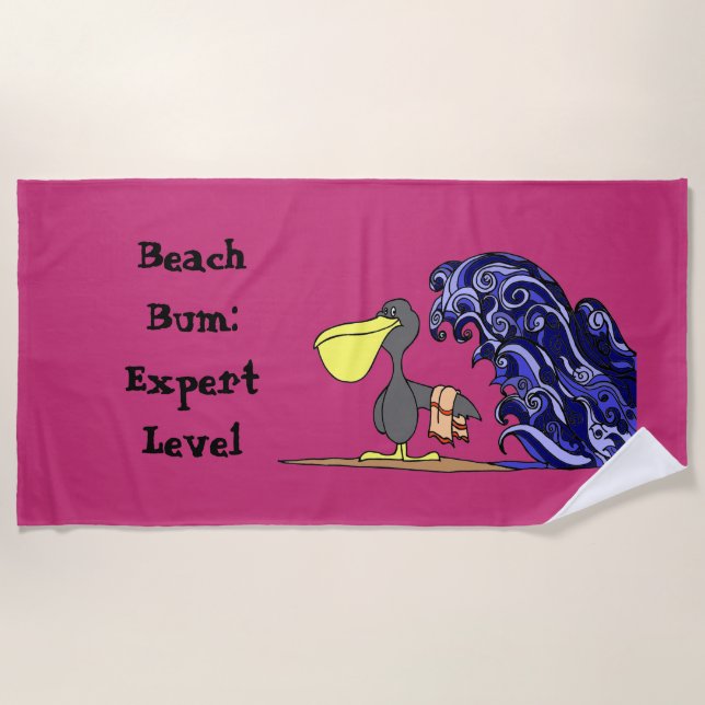 Serviette sans valeur de pélican de plage (Devant)
