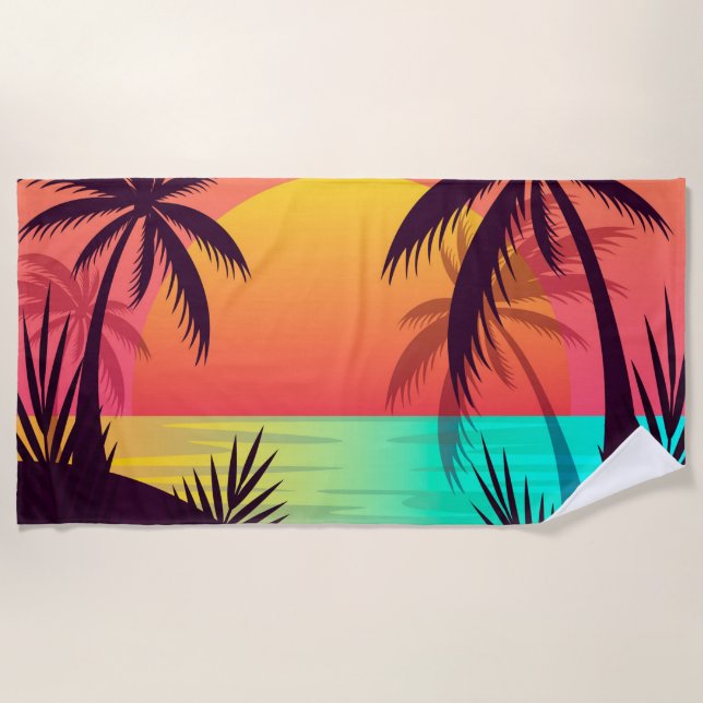 Serviette Tropical Sunset Beach (Devant)