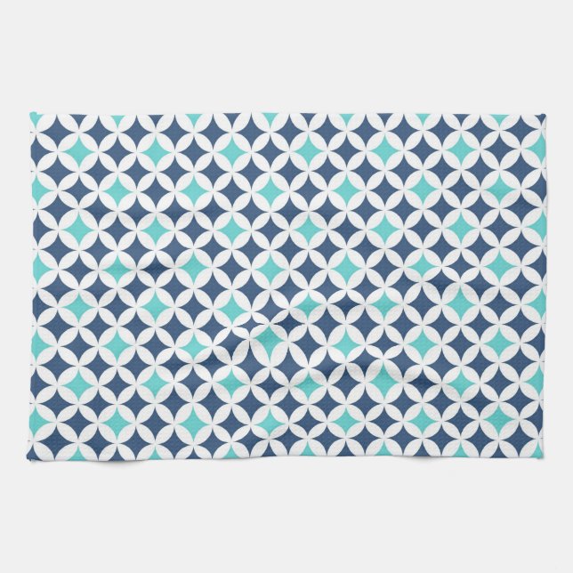 Serviette turquoise bleue de tissu de cuisine de (Horizontal)