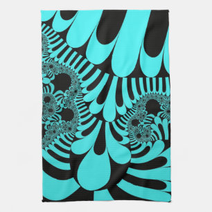 Serviette Turquoise Cuisine en Morceau personnalis