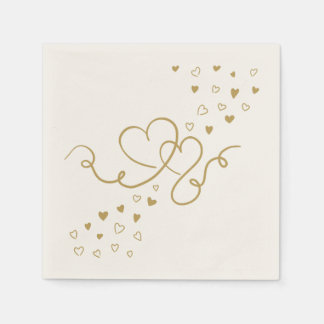 serviette two hearts wedding napkin
