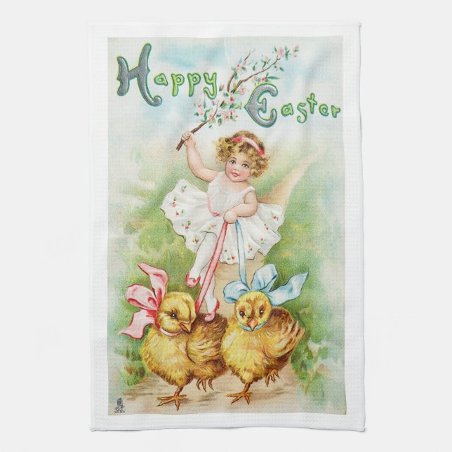 Serviette victorienne de fille de carte postale (Vertical)
