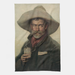 Serviette vintage Cowboy Beer Et Litho Bar