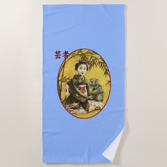 Serviette vintage Geisha Et Demon Beach (Devant)