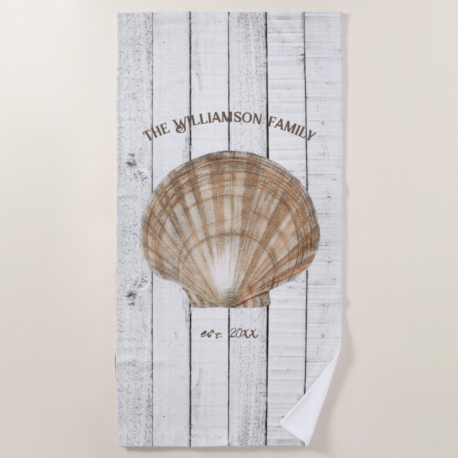 Serviette vintage Scallop Shell Beach (Devant)