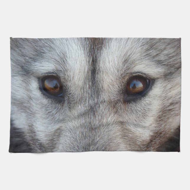 Serviette Wolf Pup Wild Husky Chien Serviette thé (Horizontal)