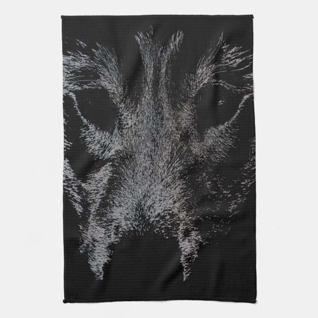 Serviette Wolf Pup Wild Husky Chien Serviette thé (Vertical)