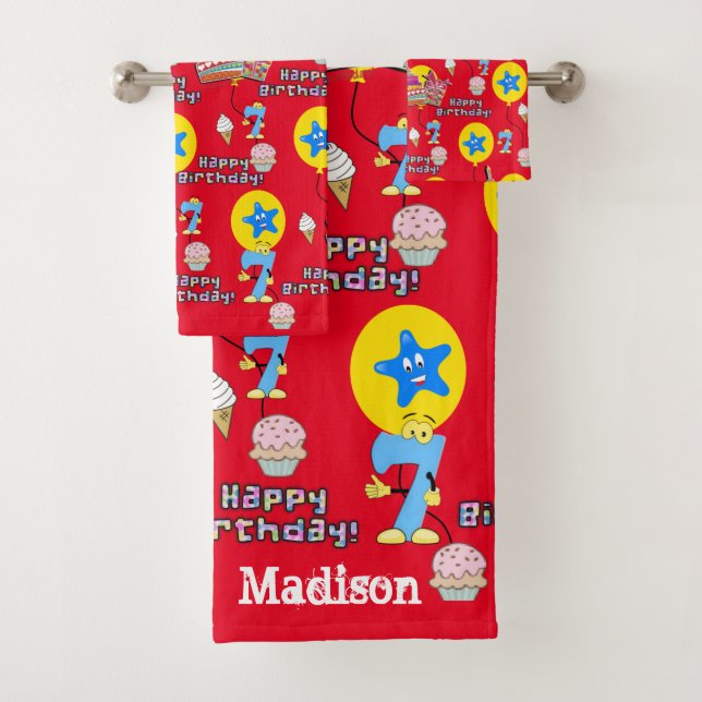 Serviettes, #7 Joyeux 7e anniversaire (En situation)