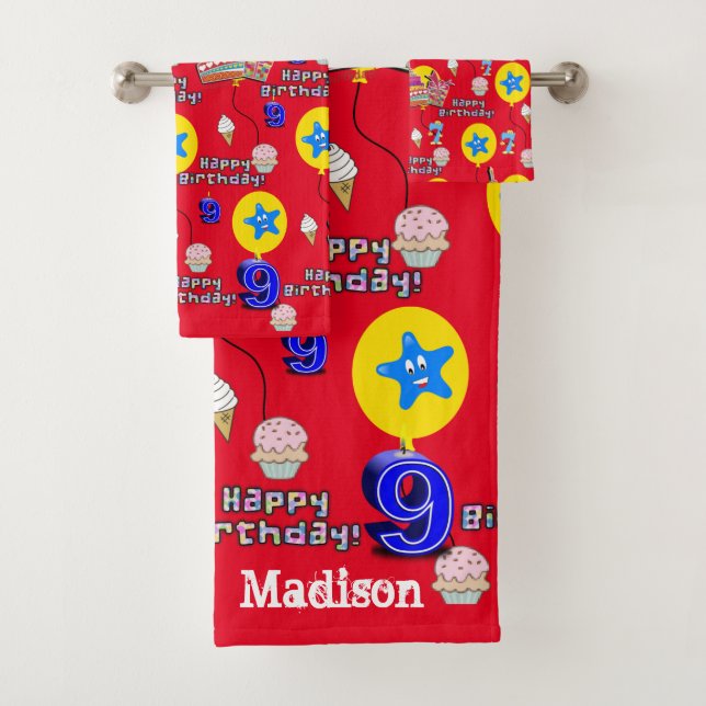 Serviettes, #9 Joyeux 9e Anniversaire (En situation)