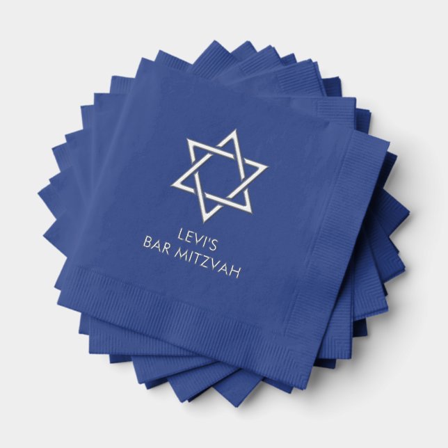 Serviettes à l'huile de bar Mitzvah personnalisées (Insitu (empilé))