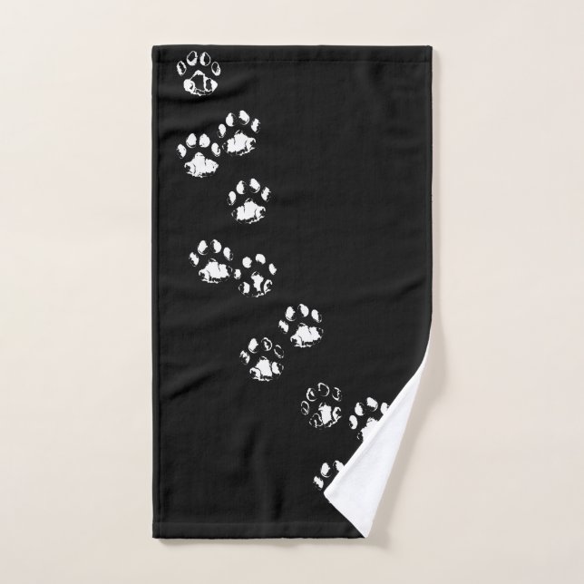 SERVIETTES À MAIN/BAIN - CHAT ou CHIEN EMPREINTES  (Serviette à main)