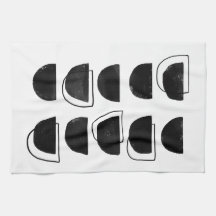 Serviettes Abstraites de cuisine en noir et blanc