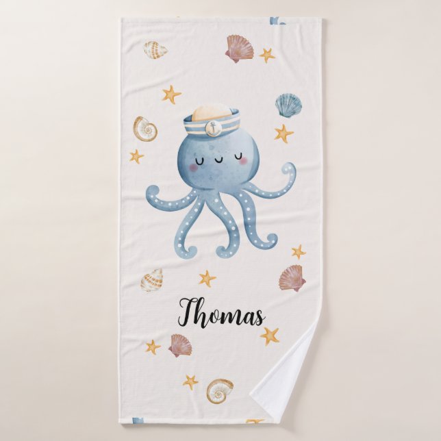 Serviettes de bain à octopus personnalisables (Serviette de bain)