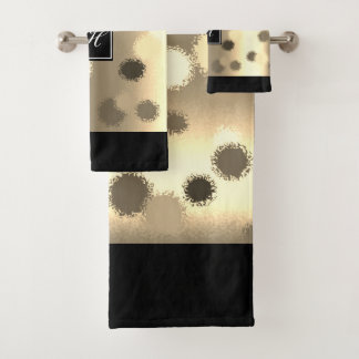 Serviettes de bain Abstrait doré et beige