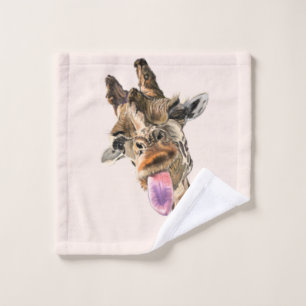 Serviettes de bain amusantes avec Giraffe Joueuse