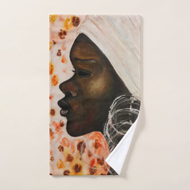 Serviettes de bain de beauté africaines Jolie femm (Serviette à main)