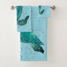 Serviettes de bain de la tortue de mer