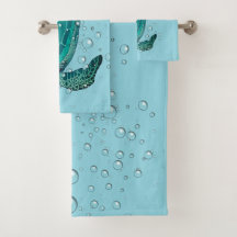Serviettes de bain de la tortue de mer