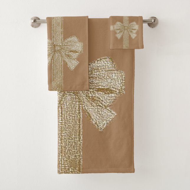 Serviettes de bain de Noël, Bow (En situation)