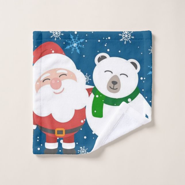 Serviettes de bain de Noël, ours en peluche Père N (Gant de toilette)