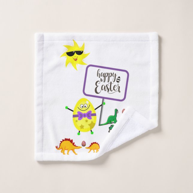 Serviettes de bain de Pâques set Dinosaur (Gant de toilette)