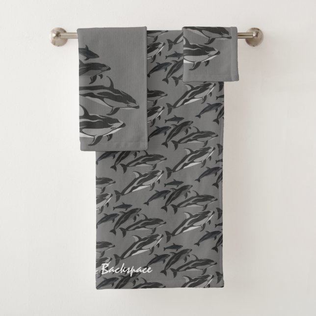 Serviettes de bain Dolphin Set personnalisées Serv (En situation)