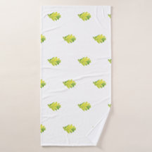Serviettes de bain en feuilles de chêne