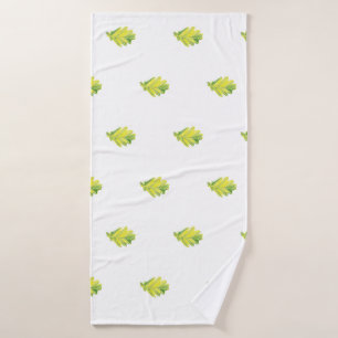 Serviettes de bain en feuilles de chêne