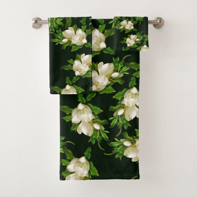 Serviettes De Bain En Fleur De Magnolia Heade (En situation)