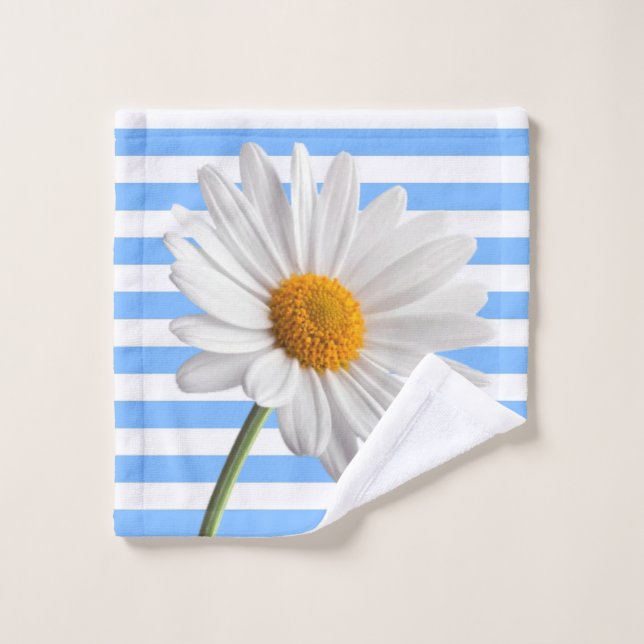 Serviettes de bain en marbre blanc et bleu (Gant de toilette)