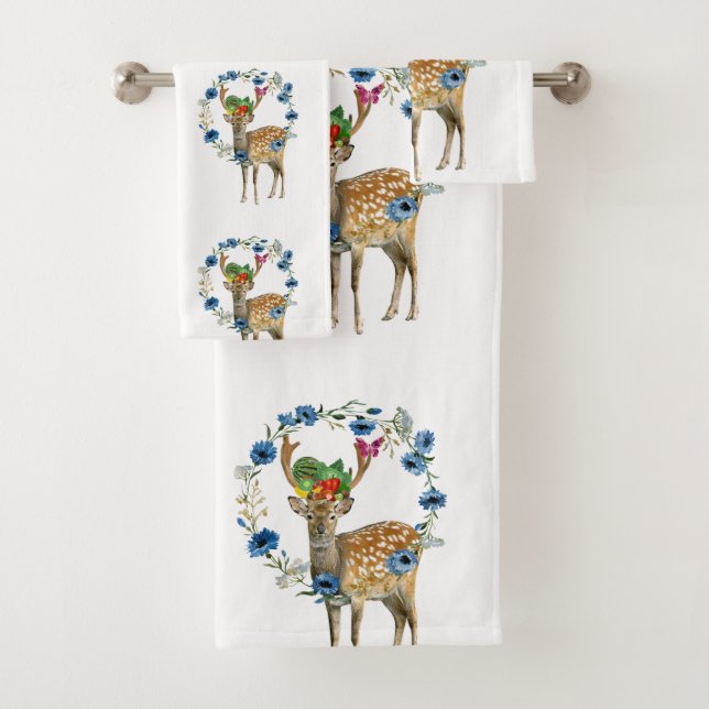 Serviettes De Bain Ensembles De Fruits De Cerf Flo (En situation)