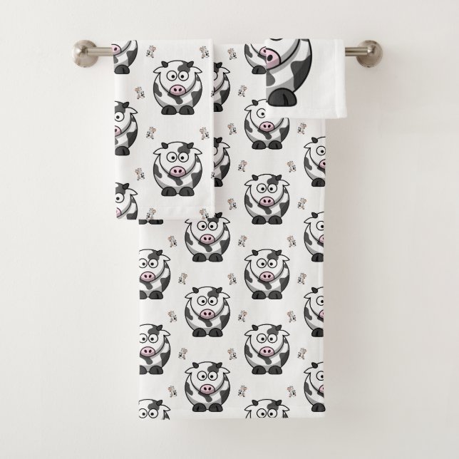Serviettes de bain Ensembles vaches (En situation)