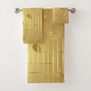 Serviettes de bain Gold Music - Musique Notes Déco