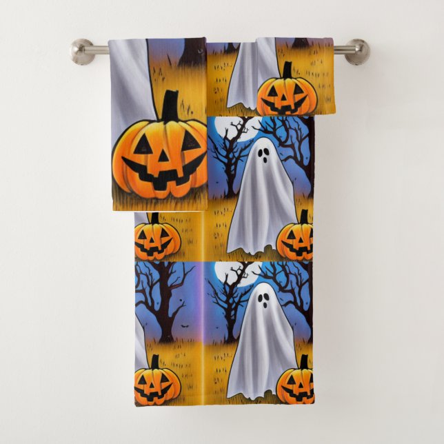 Serviettes de bain Halloween Ghost Set (En situation)