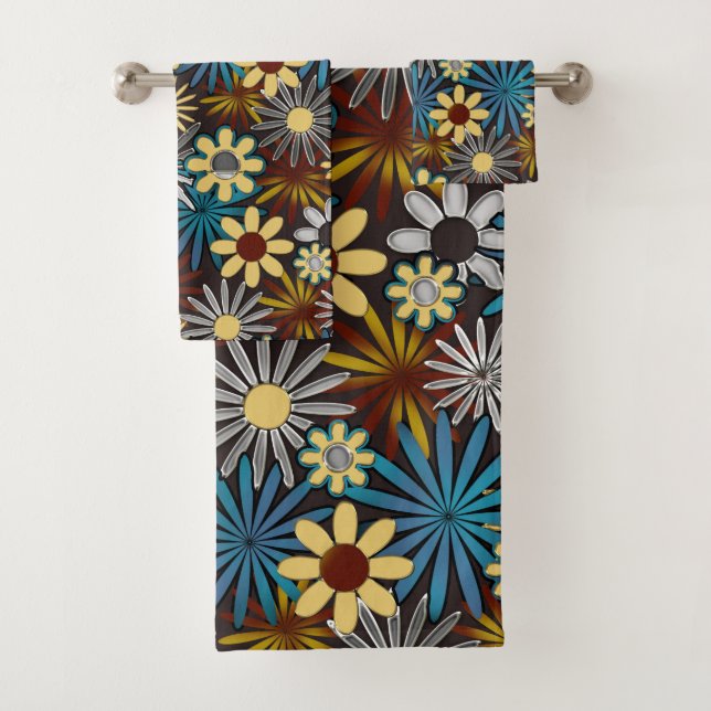 Serviettes de bain Jaune et Bleue (En situation)