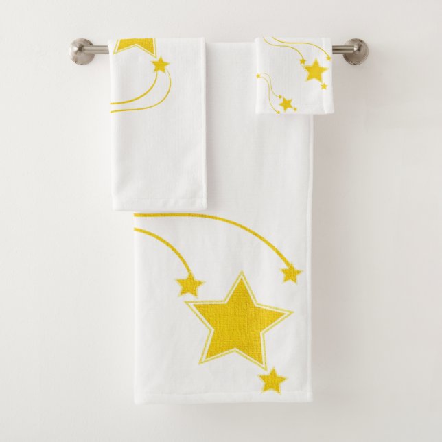 Serviettes de bain Jaune Stars (En situation)