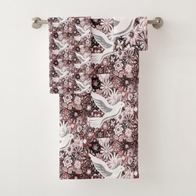 Serviettes de bain Jeux de colombes (En situation)