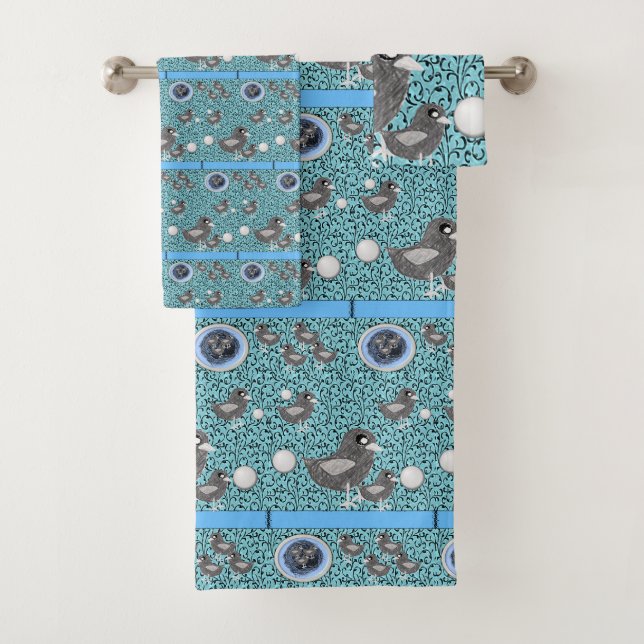 Serviettes de bain Jeux d'oiseaux (En situation)