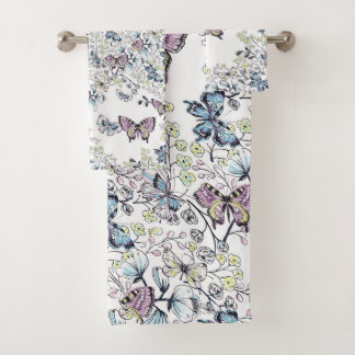 Serviettes de bain Pastel Soft Butterflies