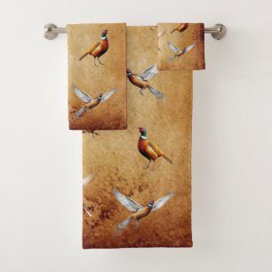 Serviettes de bain Pheasant à cou rouge