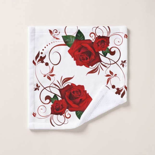 Serviettes de bain Red Rose (Gant de toilette)