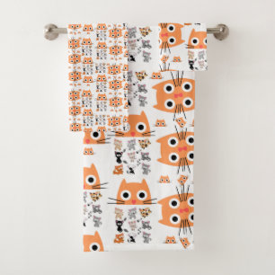 Serviettes de bain Set Chats Whimsical Chatons