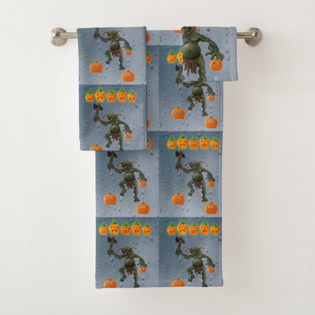 Serviettes de bain set Halloween, Goblin (En situation)