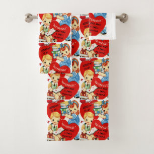 Serviettes de bain set Saint Valentin