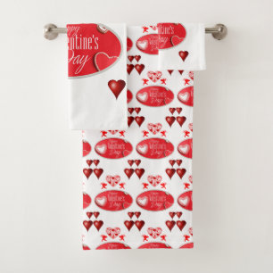 Serviettes de bain set Saint Valentin