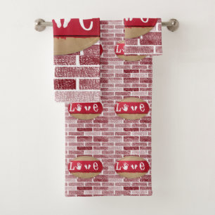 Serviettes de bain set Saint Valentin