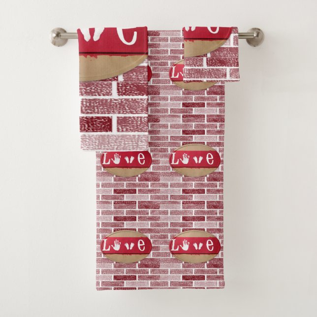 Serviettes de bain set Saint Valentin (En situation)