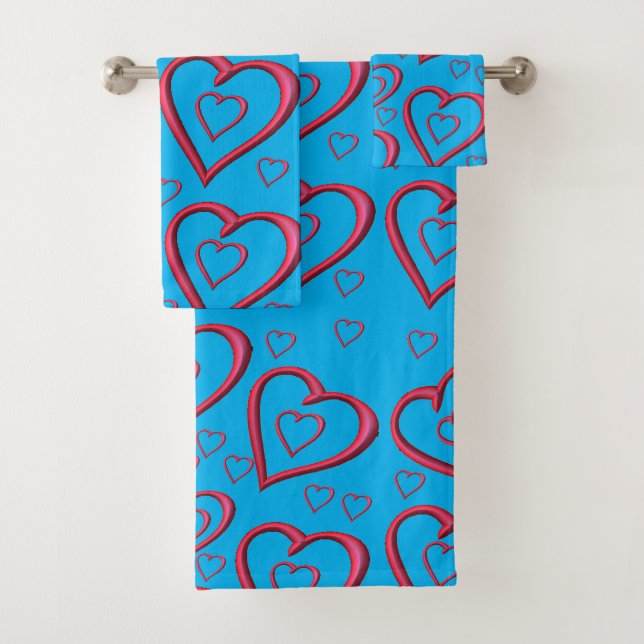 Serviettes de bain set Saint Valentin (En situation)