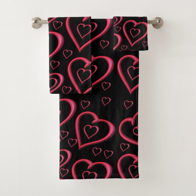 Serviettes de bain set Saint Valentin (En situation)